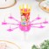 Candle for cake musical "Flower", pink, 15 × 5 cm