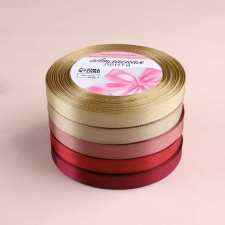 A set of satin tapes "Autumn", 5 pcs, size 1 tape: 10 mm × 23 ± 1 m-2