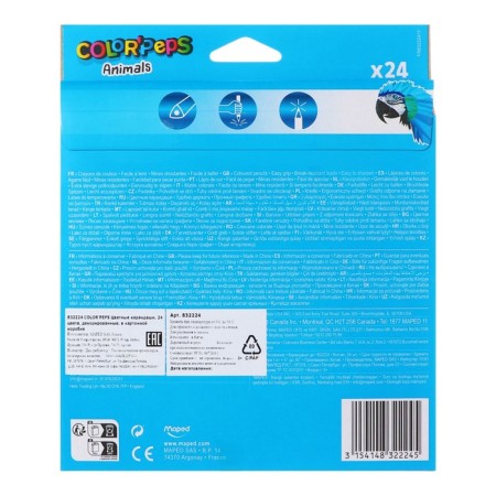 Three -sided pencils 24 colors, Maped Color Peps Animals-5