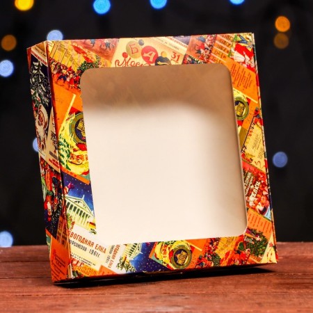 Self -assembly box "New Year's Post", 16 x 16 x 3 cm