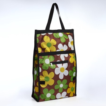 Folding bag on Velcro, 2 wheels, colorful color
