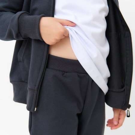 Children's costume (sweatshirt, trousers) minku color graphite, height 140 cm-14