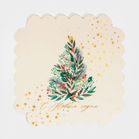 Box for confectionery products with PVC cover "Christmas tree", 21 x 21 x 3 cm, new year-6