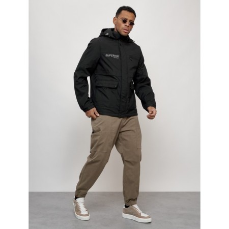 Sports male jacket, size 56, black color-2