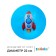 Children's ball zabiaka, d = 22 cm, 60 g, blue color