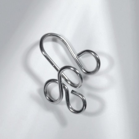 Universal piercing (fake) "Abstract" Trilist, l = 1.6 cm, silver color-1