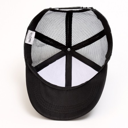 Baby cap for a boy with a grid, black color, rn 54-6