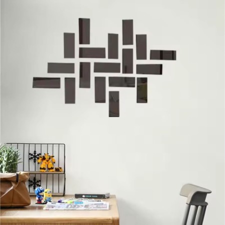 Interior stickers "bricks", mirror, wall decor, set 18 pcs, 15 x 6 cm-6