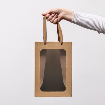 Gift package, with a window, 30 x 20 x 16 cm, craft