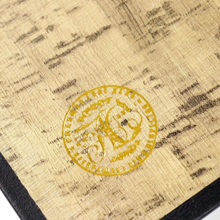 Safe-book wood to the leatherette "Golden petals on black" 21x13x5 cm-4