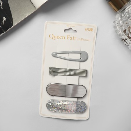 Invisibility for hair "Atlas" (set 9 pcs) 5 cm, silver