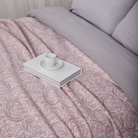Fleet blanket "Roses", size 150x200 cm, color dusty rose-3