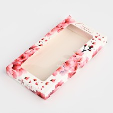 Sakura chocolate box, with a window, 16.4 x 8.4 x 1.7 cm