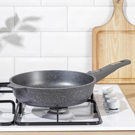 Granite pan, d = 24 cm, removable handle, anti -stick coating, gray color-6
