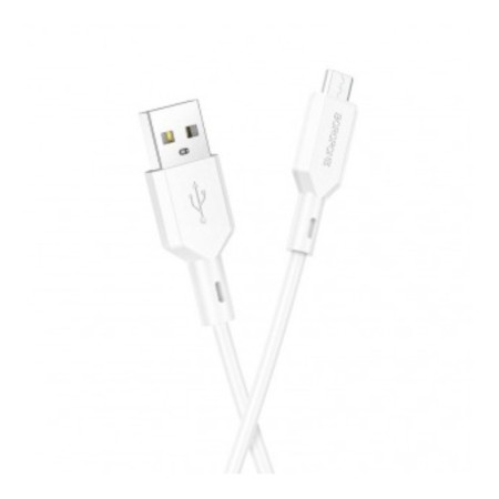 Cable Borofone BX70, MicroUSB - USB, 2.4 A, 1 m, white-1