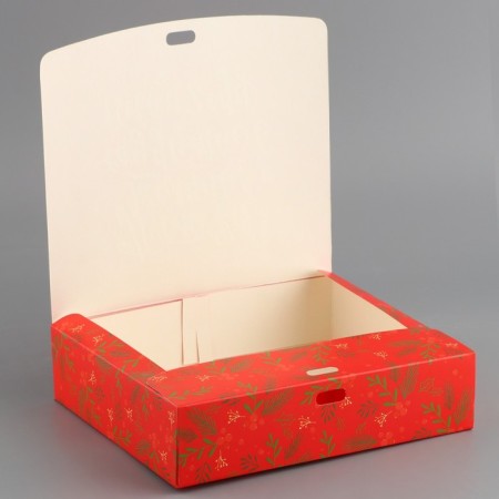 Folding Gift Box "Heat and Good", 20 x 18 x 5 cm, without tape, New Year-5