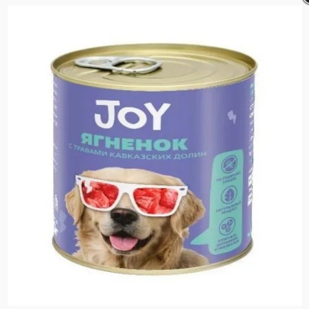 Wet feeding joy joy -moist moist for dogs of medium and large breeds, lamb 340 gr.