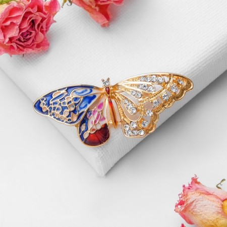 Alpha butterfly brooch, color in gold-1