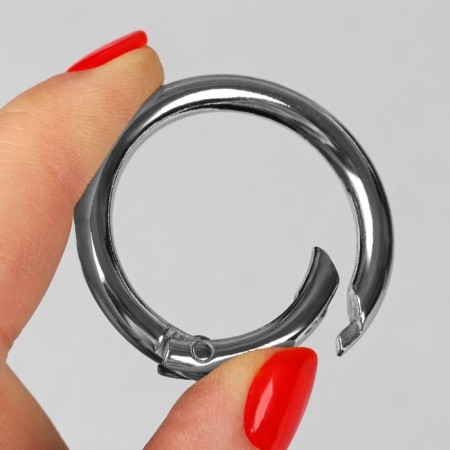 Karabin ring, d = 32/40 mm, thickness - 4 mm, 5 pcs, silver color-2