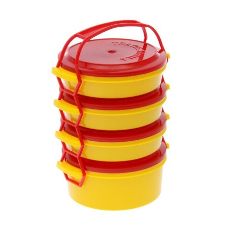 Set of containers Plastos "Tuprenza", 4 pcs: 3 pcs - 600 ml, 1 pc - 1 l, color mix-8
