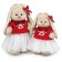 Soft toy "Bunny Mi", in a sweater with a deer, 25 cm
