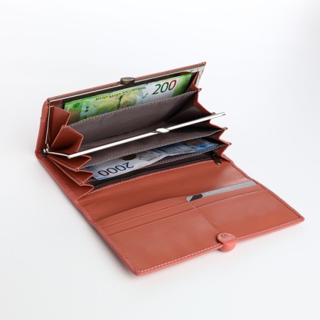 Women's wallet on magnets, pink color-3