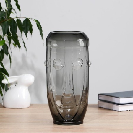 VAZ Glass Table "Face" 29 cm, gray