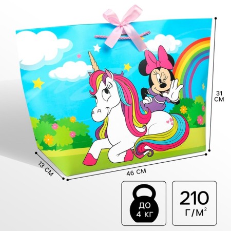 Gift package, 46x31x13 cm, packaging, Minnie Mouse and unicorn