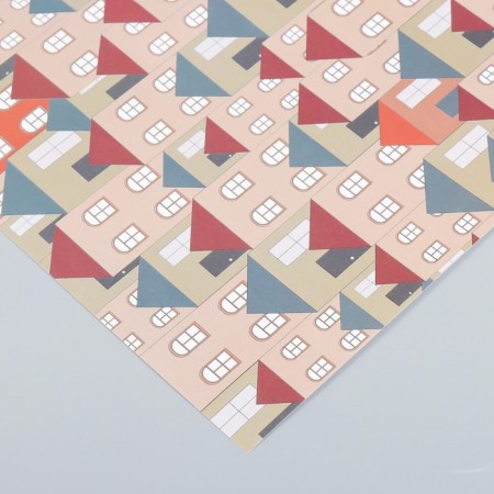 Scrapbooking paper "Houses" density 180 g 30.5x32 cm-2
