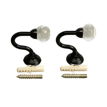 Hook for curtains KS007 CAPPIO, one -rod, black color, 2 pcs-3
