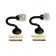 Hook for curtains KS007 CAPPIO, one -rod, black color, 2 pcs