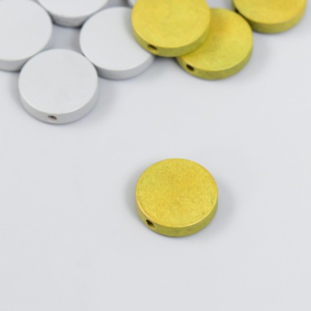 Beads for creativity wood "flat circle" set 20 pcs gray, green 0.4x1.5x1.5 cm-1