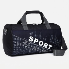 Sports bag with lightning, long belt, black color