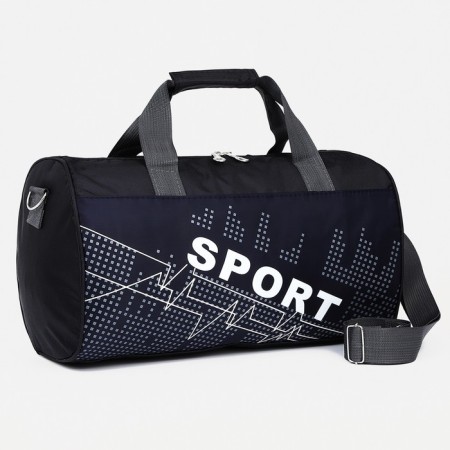 Sports bag with lightning, long belt, black color
