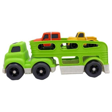 Eco-machine Funky Toys "Truck", with two machines, green color, 30 cm-3