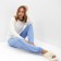 Kit (jumper, trousers) female minku, color ecru/blue river 48