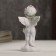 Polystone souvenir "Snowthrough angel in a pink wreath with a cross" 8x3.5x3.8 cm
