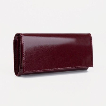 Women's wallet on the button, burgundy color