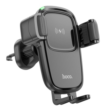 HOCO HW1 car holder, wireless charging, for 4.5-7.0 inches, 15 watts, black