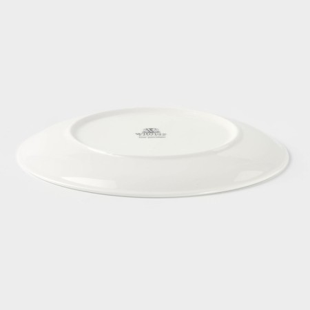 Porcelain porcelain plate with a thickened edge Wilmax Olivia Pro, D = 18 cm, white color-2