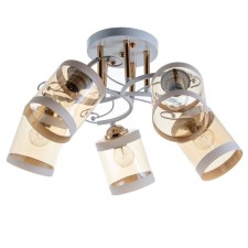 Chandelier 1083/5wt+GD 40W E27 White-gold 54x54x24 cm Bayerlux