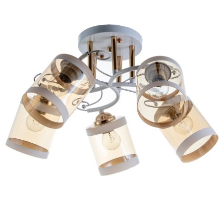 Chandelier 1083/5wt+GD 40W E27 White-gold 54x54x24 cm Bayerlux
