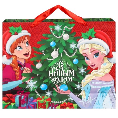 New Year. Gift package, 40x31x11.5 cm, packaging, cold heart mix-4