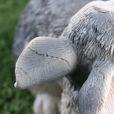 Garden Figure "Bunny Gesti" 14x7x11cm /// Gray-6