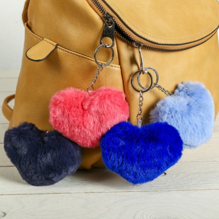 Fluffy on the ring "Heart" mix 11x10x4 cm-3