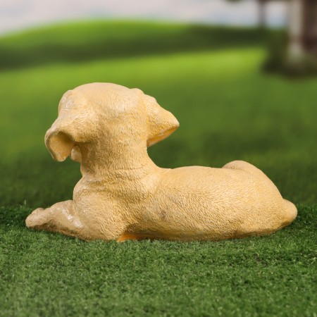 Garden figure "Dog lies" beige, 16x25x20cm-3