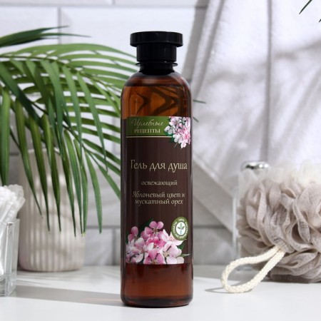 Shower gel Healing recipes "Apple color and nutmeg" refreshing, 400 ml