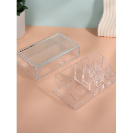 Organizer for storage, 9 sections, with a drawer, 18.5 × 10 × 11.5 cm, in a cardboard box, the color is transparent-6