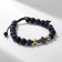 Male Bracelet “Cross” with beads, black-gold color