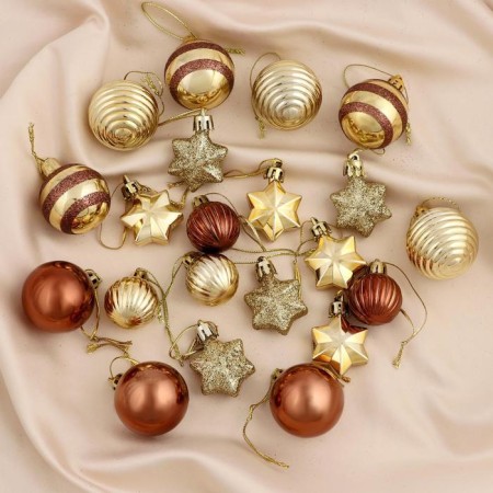 Set of jewelry plastic 21 pcs "Serpentine" coffee gold